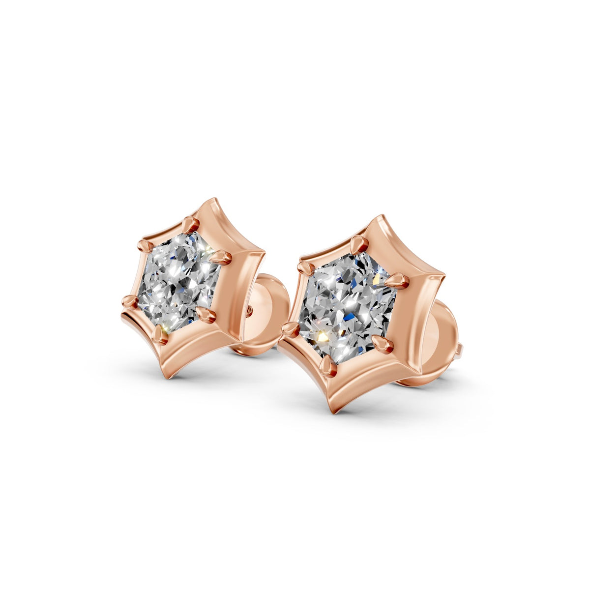 Princess Cut Lab-Grown Diamond Stud Earrings