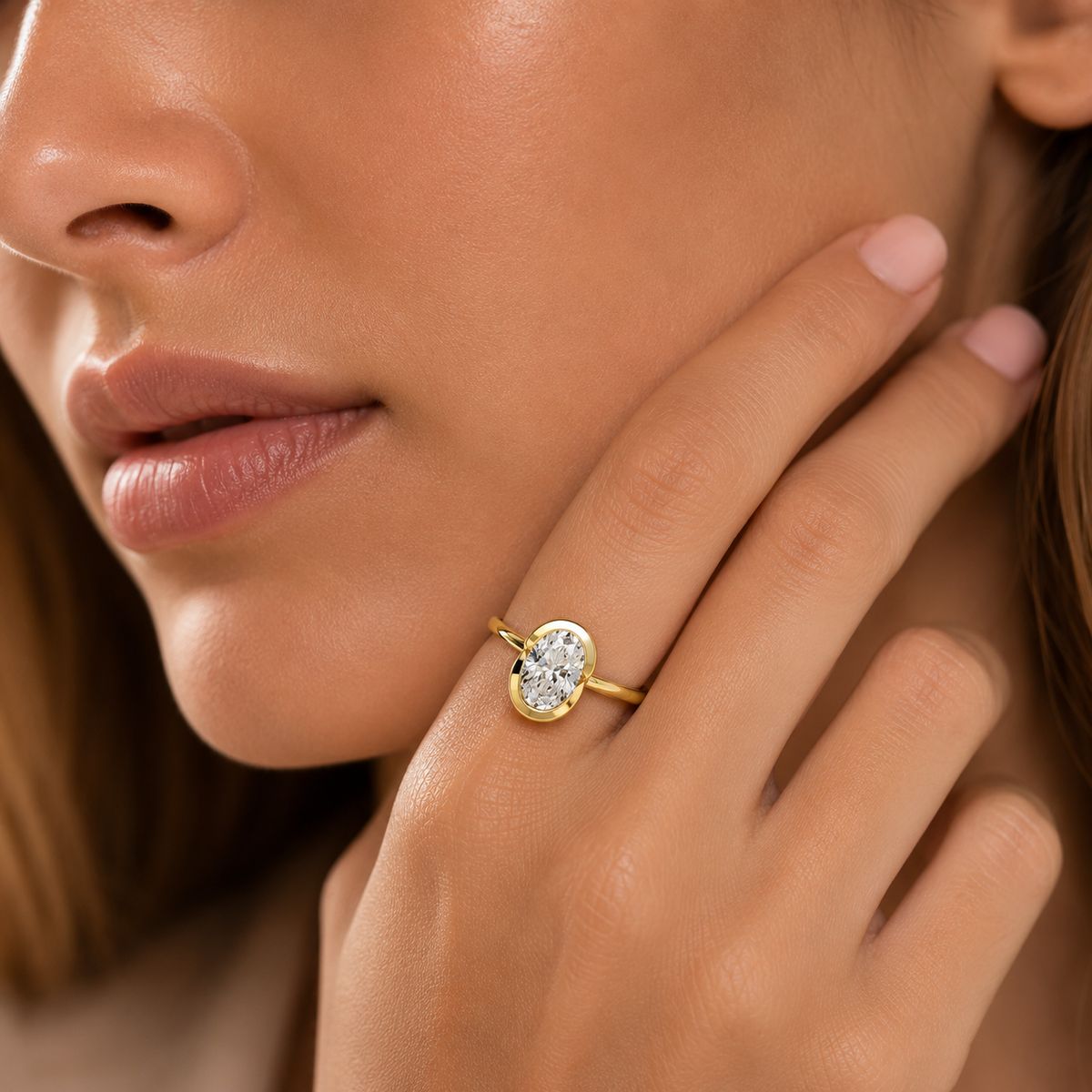 Oval Cut Lab-Grown Diamond Solitaire Ring