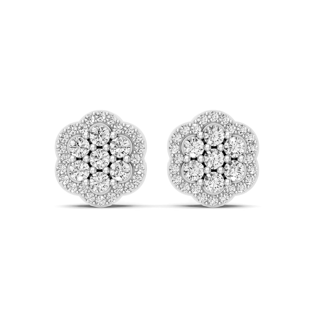 Round Cluster Lab-Grown Diamond Stud
