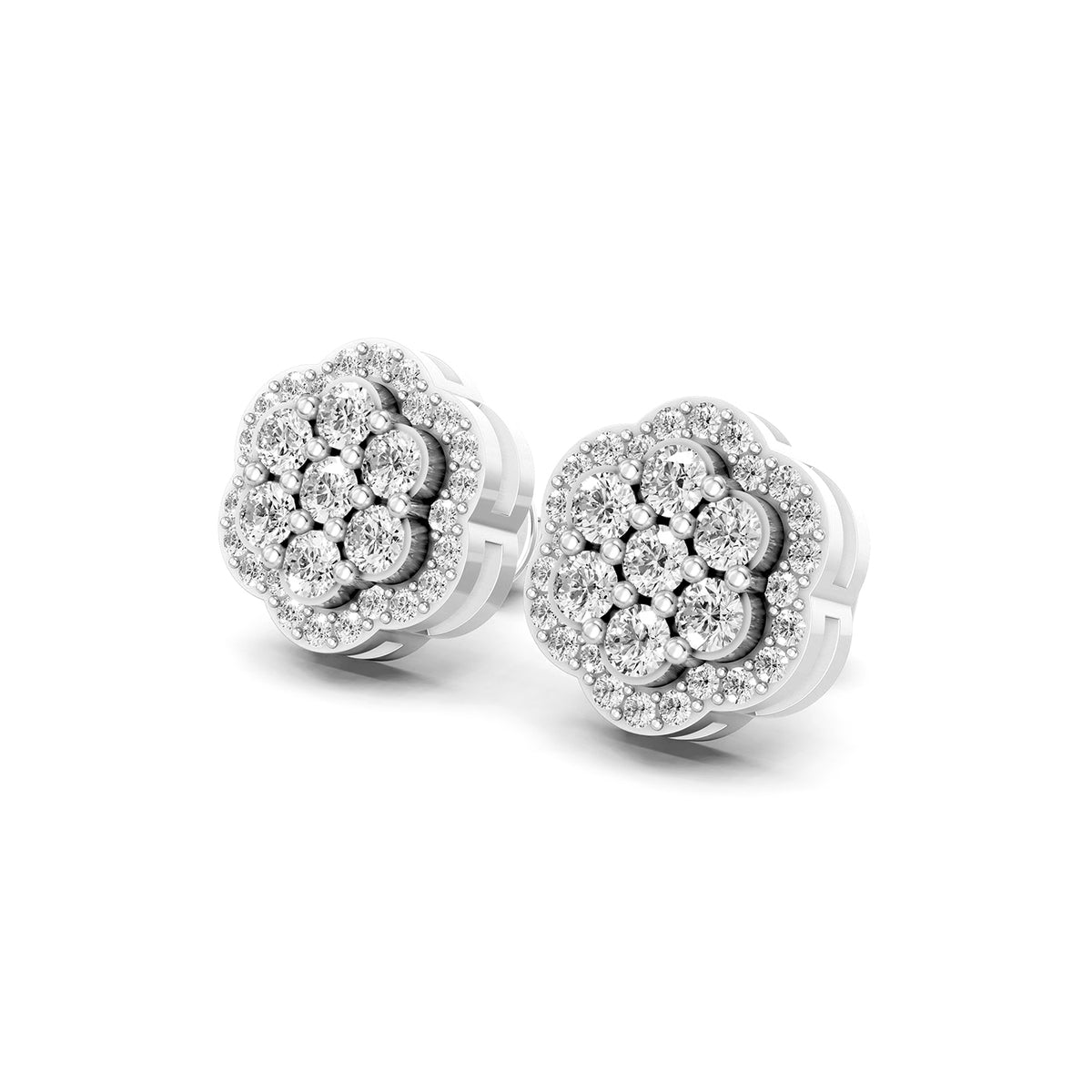 Round Cluster Lab-Grown Diamond Stud