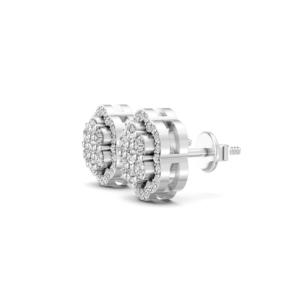 Round Cluster Lab-Grown Diamond Stud
