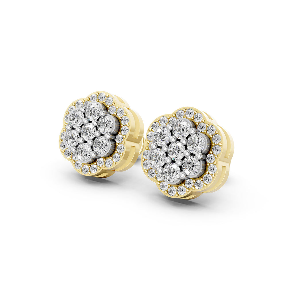 Round Cluster Lab-Grown Diamond Stud