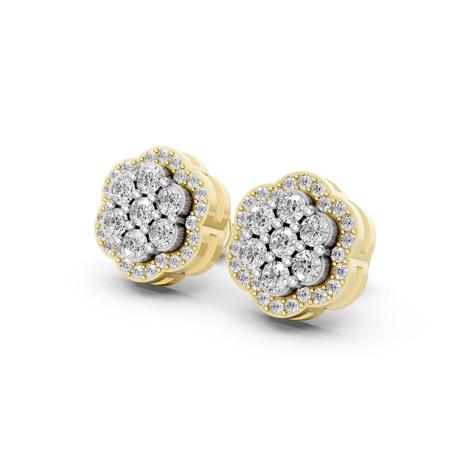 Round Cluster Lab-Grown Diamond Stud