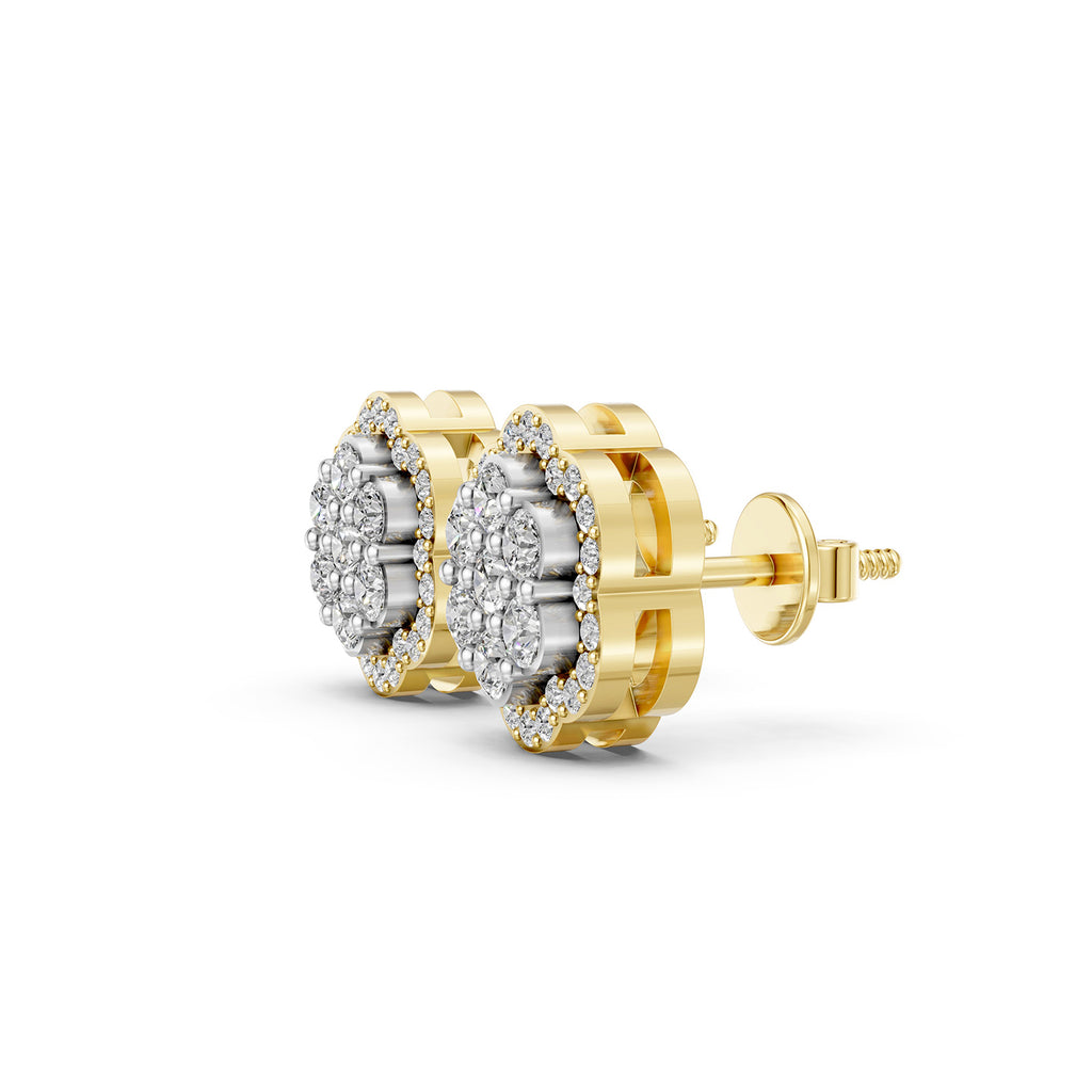 Round Cluster Lab-Grown Diamond Stud