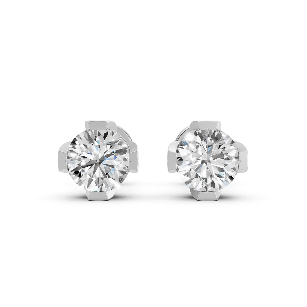 Round Lab-Grown Diamond Stud Earrings