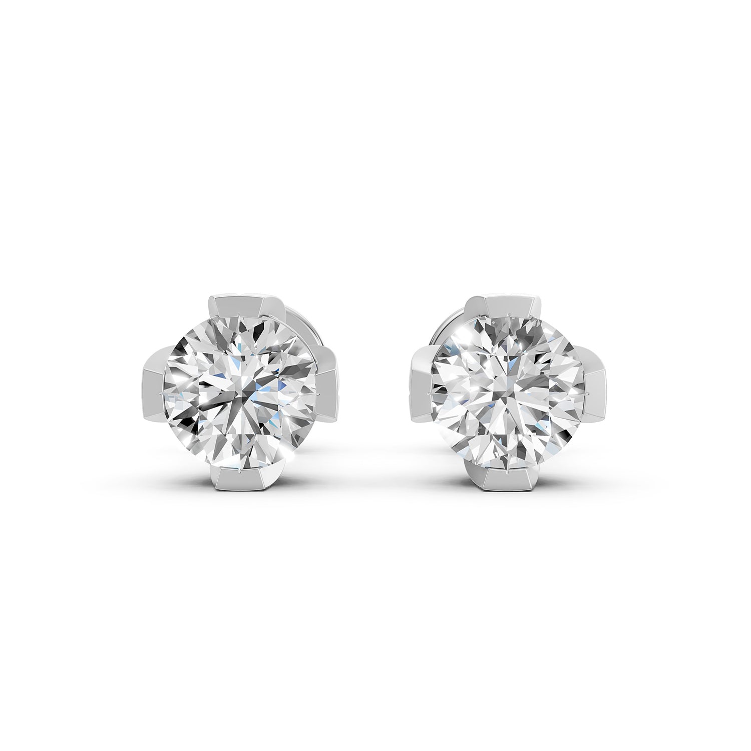 Round Lab-Grown Diamond Stud Earrings