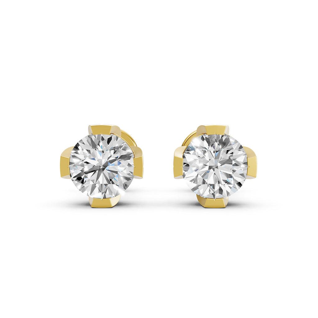 Round Lab-Grown Diamond Stud Earrings