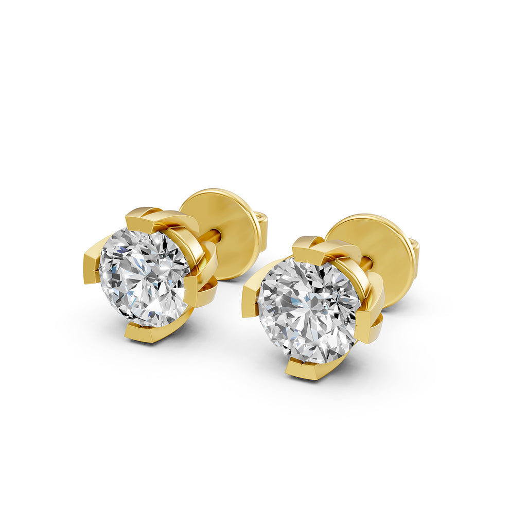 Round Lab-Grown Diamond Stud Earrings