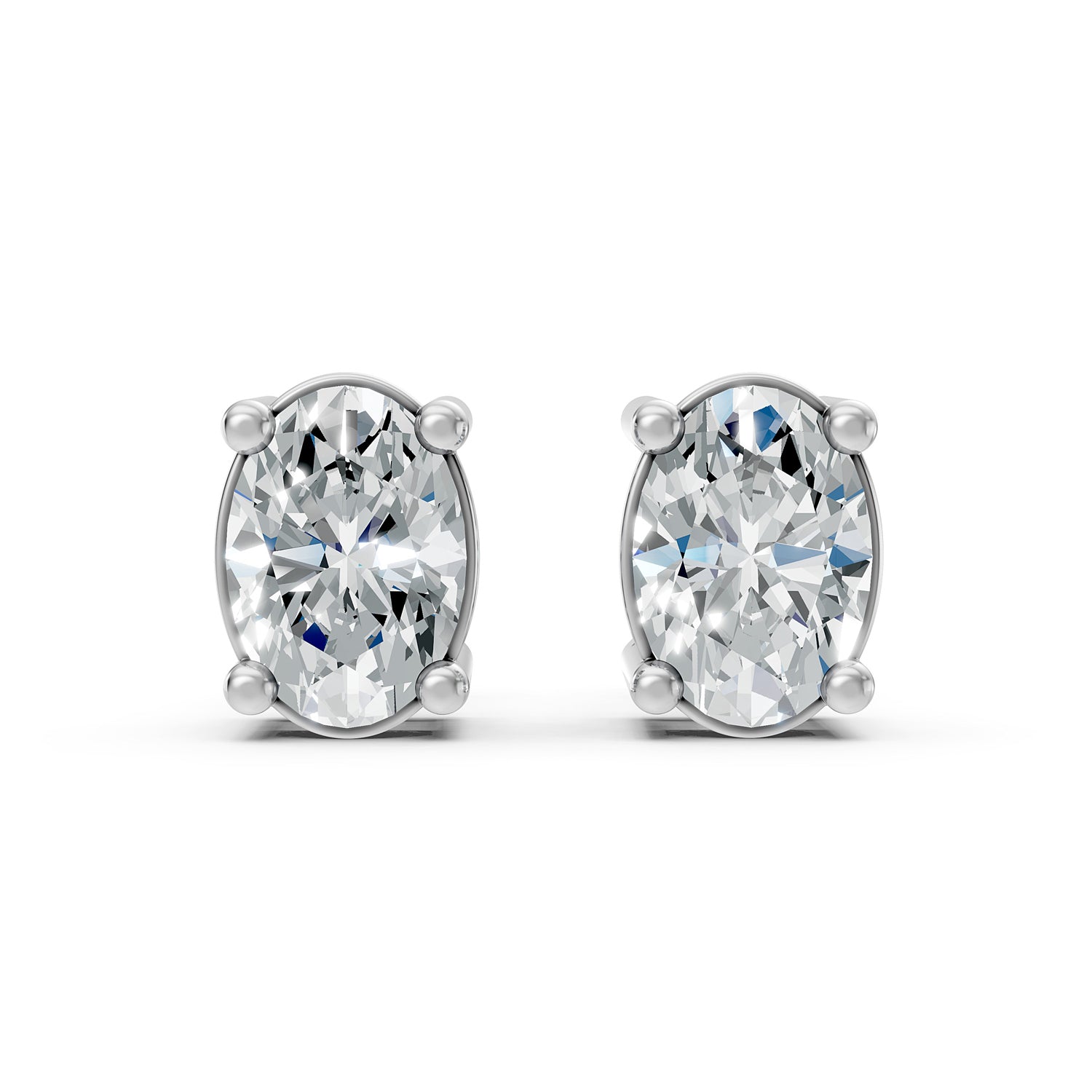 Oval Lab-Grown Diamond Stud Earrings