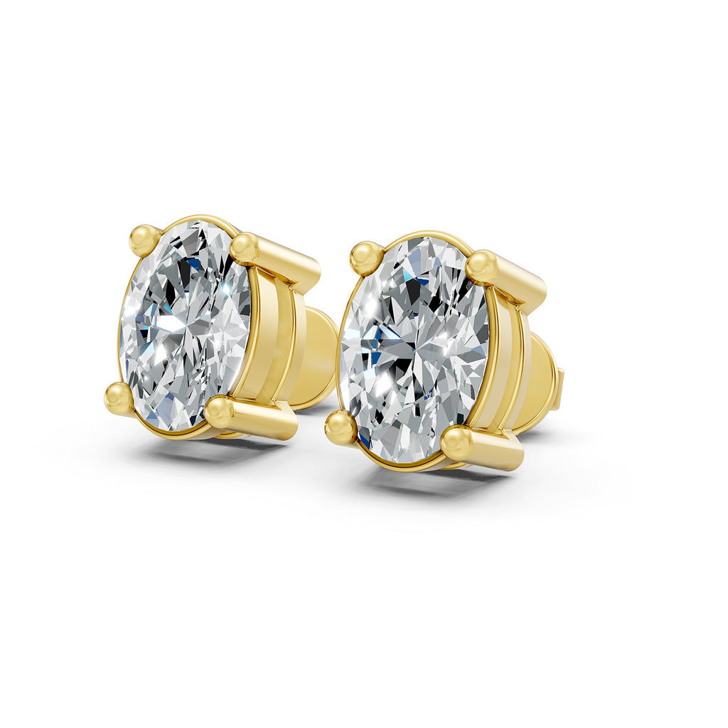 Oval Lab-Grown Diamond Stud Earrings