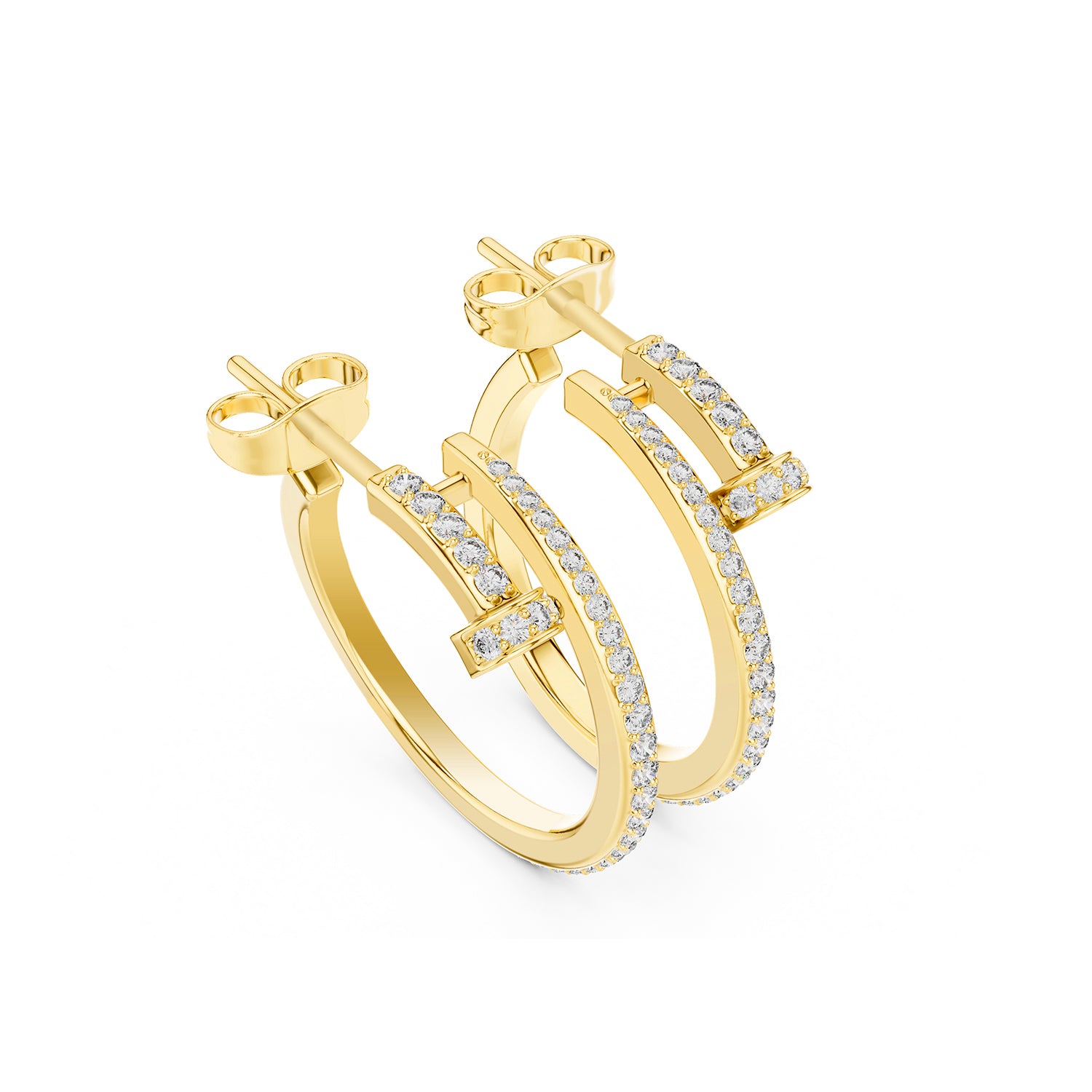 Lab-Grown Diamond Pavé Hoop Earrings