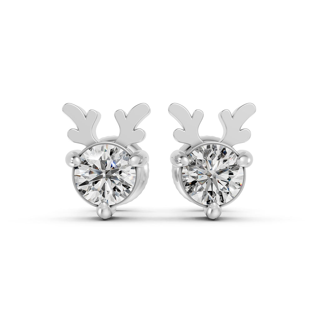 Reindeer Lab-Grown Diamond Stud Earrings