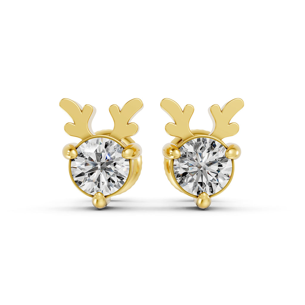 Reindeer Lab-Grown Diamond Stud Earrings