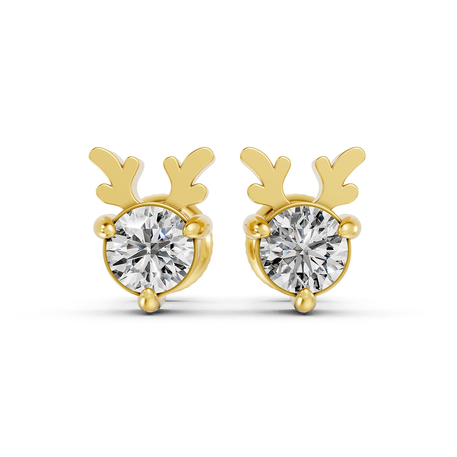 Reindeer Lab-Grown Diamond Stud Earrings