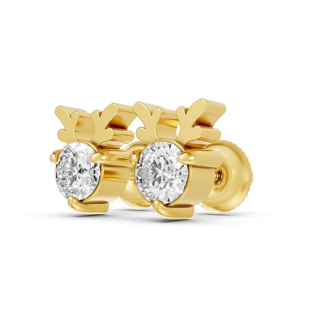 Reindeer Lab-Grown Diamond Stud Earrings