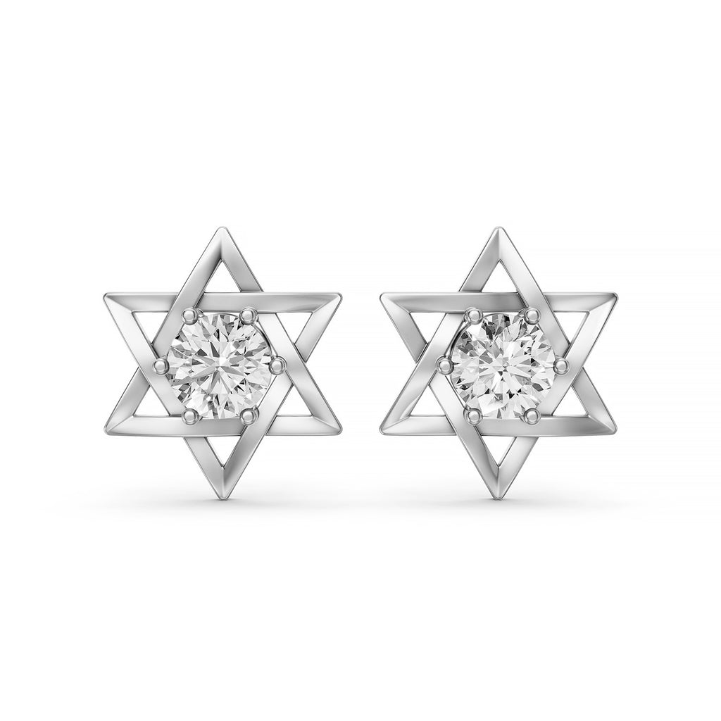 Geometric Star Lab-Grown Diamond Stud Earrings