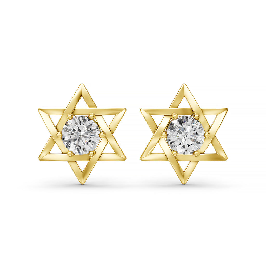 Geometric Star Lab-Grown Diamond Stud Earrings