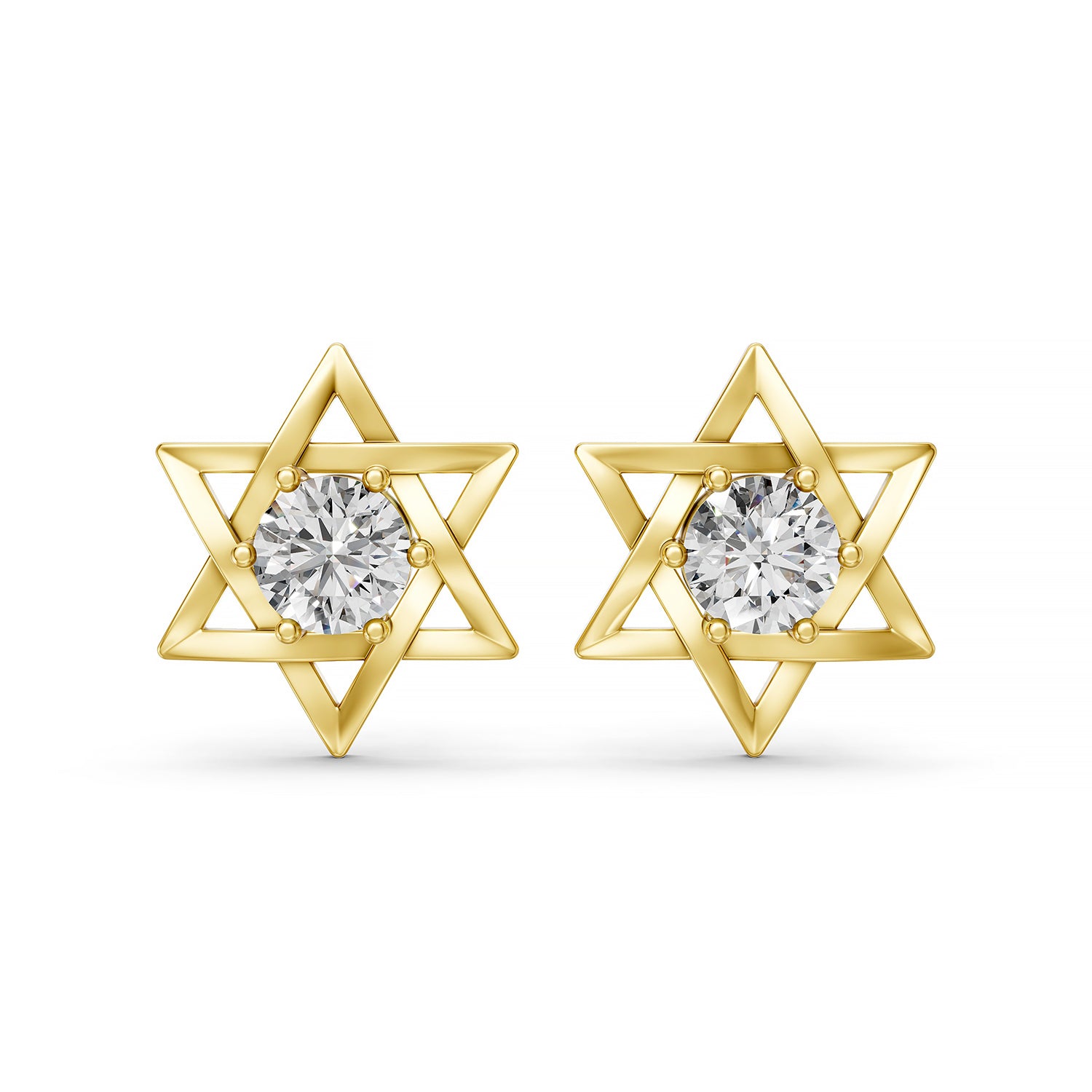 Geometric Star Lab-Grown Diamond Stud Earrings