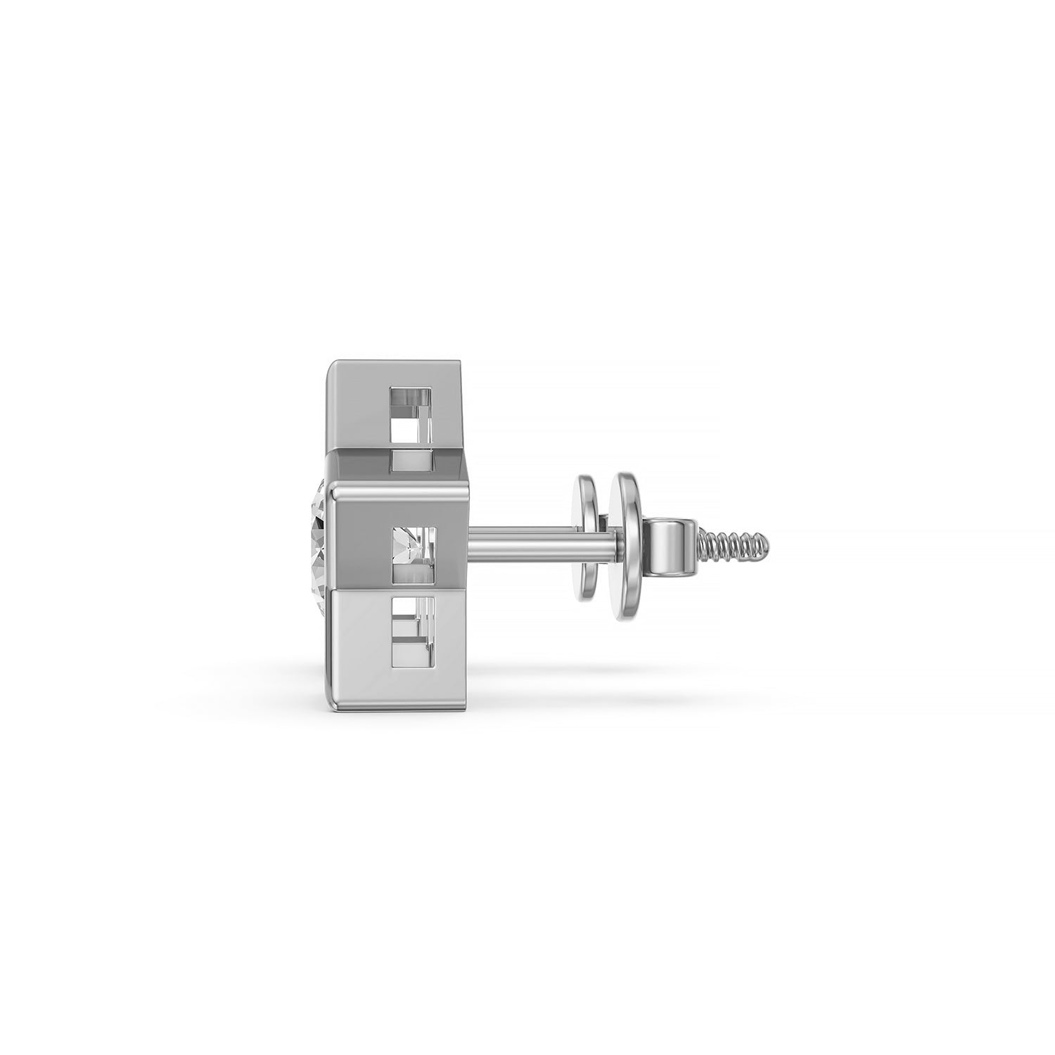 Star Frame Round Lab-Grown Diamond Stud Earrings