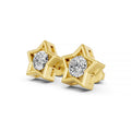Star Frame Round Lab-Grown Diamond Stud Earrings