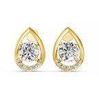 Teardrop Halo Lab-Grown Diamond Stud Earrings