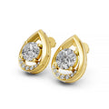 Teardrop Halo Lab-Grown Diamond Stud Earrings