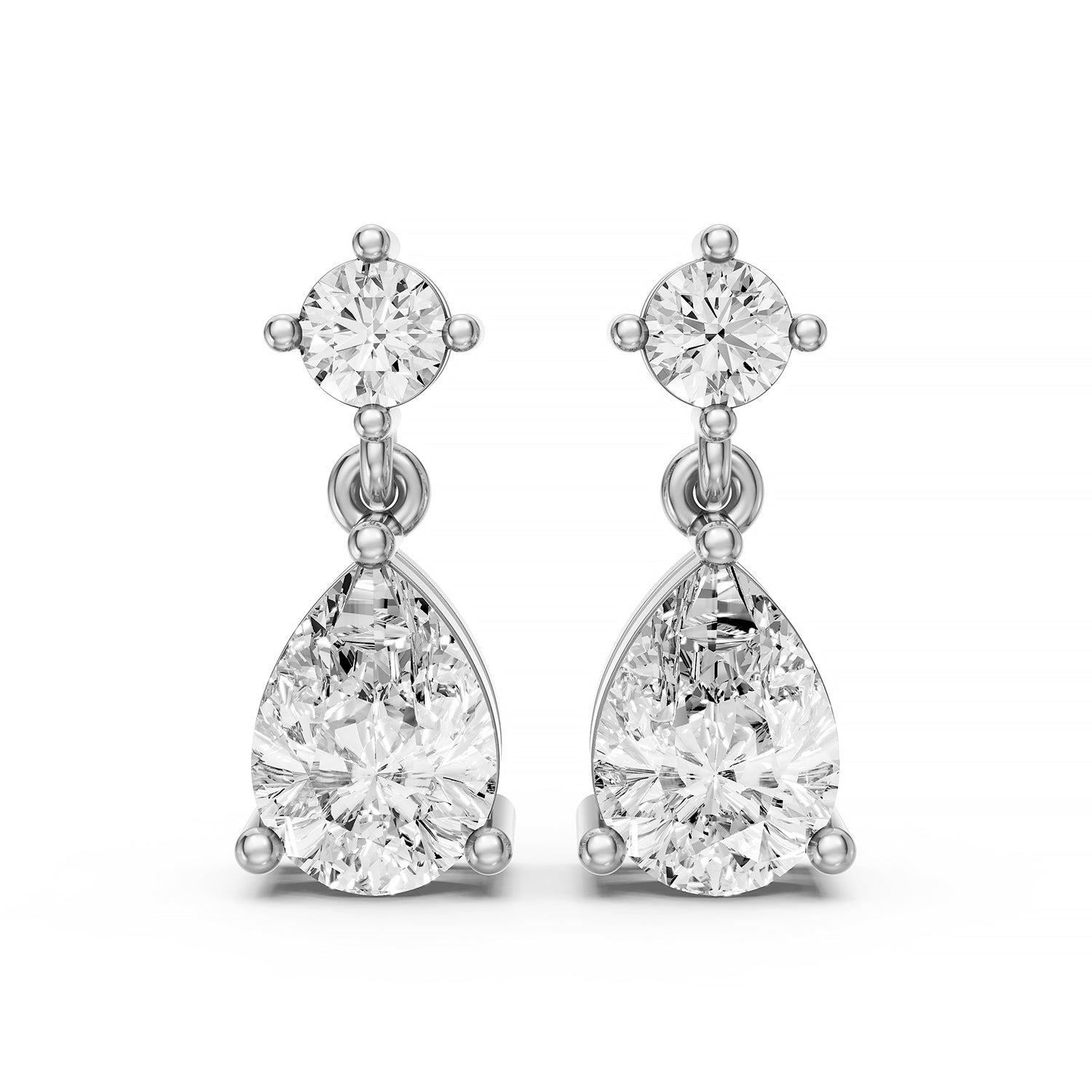 Pear Drop Lab-Grown Diamond Dangle Earrings