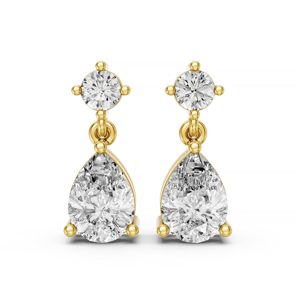 Pear Drop Lab-Grown Diamond Dangle Earrings