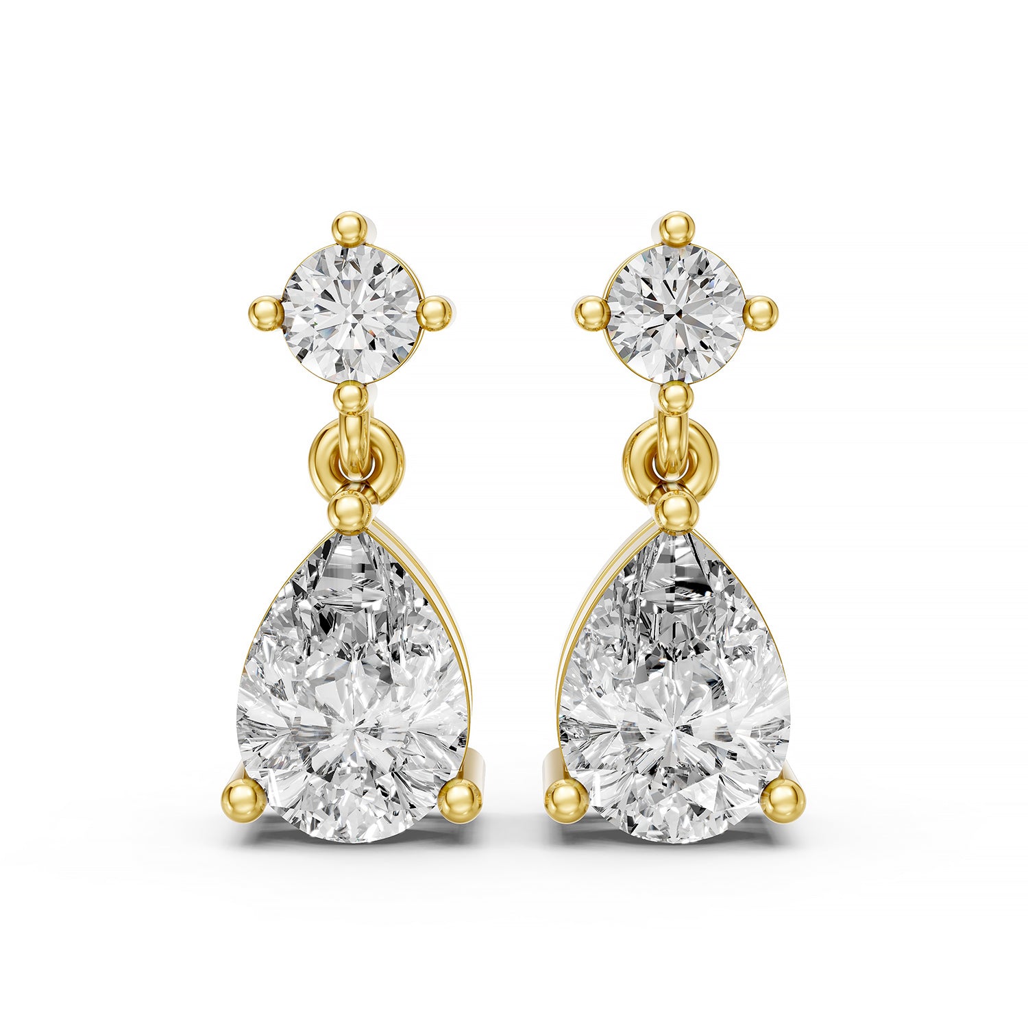 Pear Drop Lab-Grown Diamond Dangle Earrings