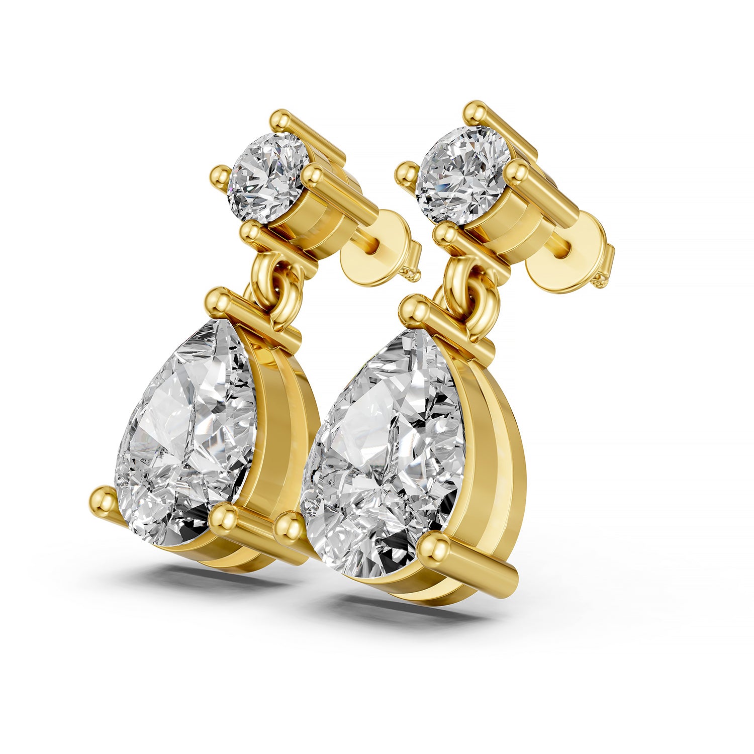 Pear Drop Lab-Grown Diamond Dangle Earrings