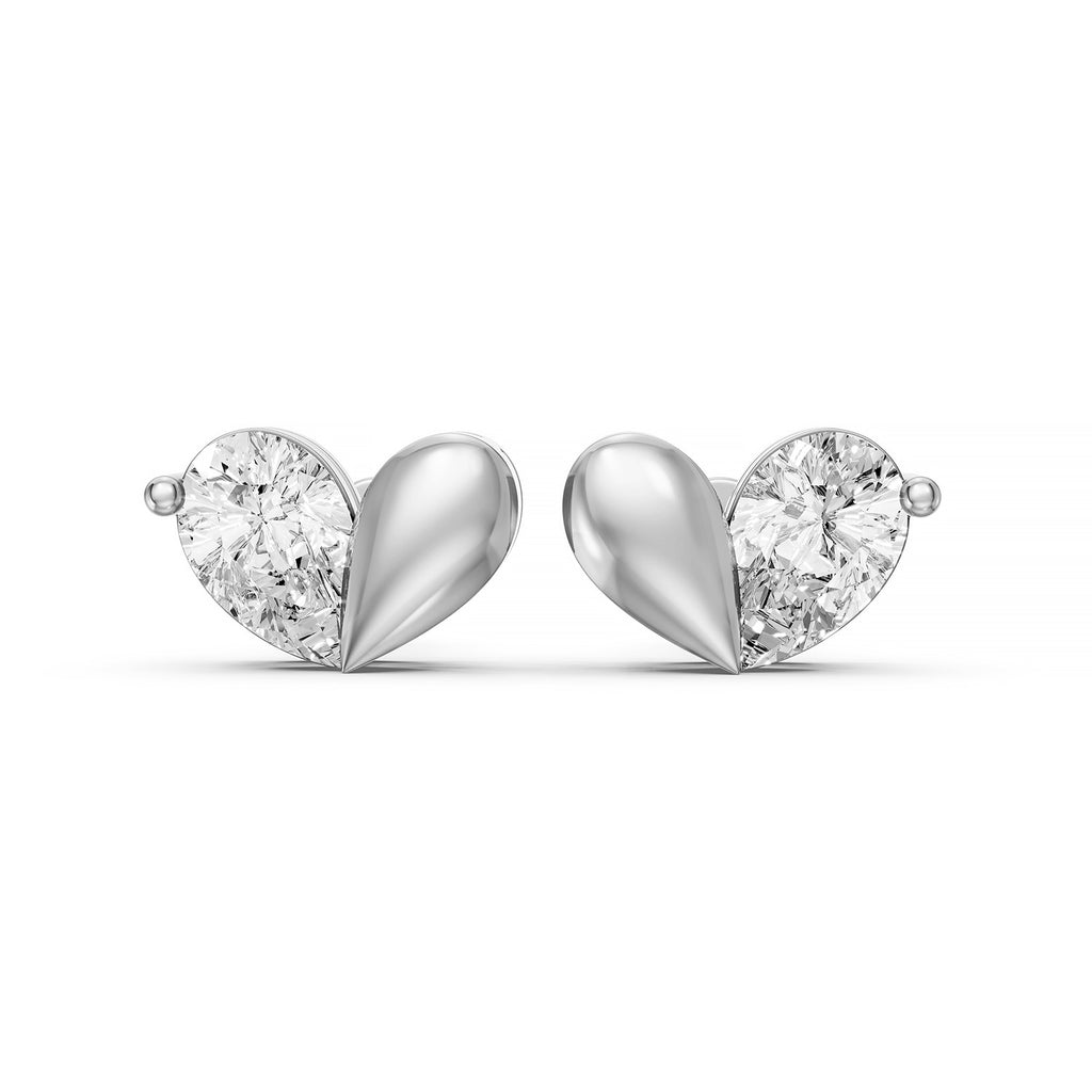 Pear Lab-Grown Diamond Leaf Stud Earrings