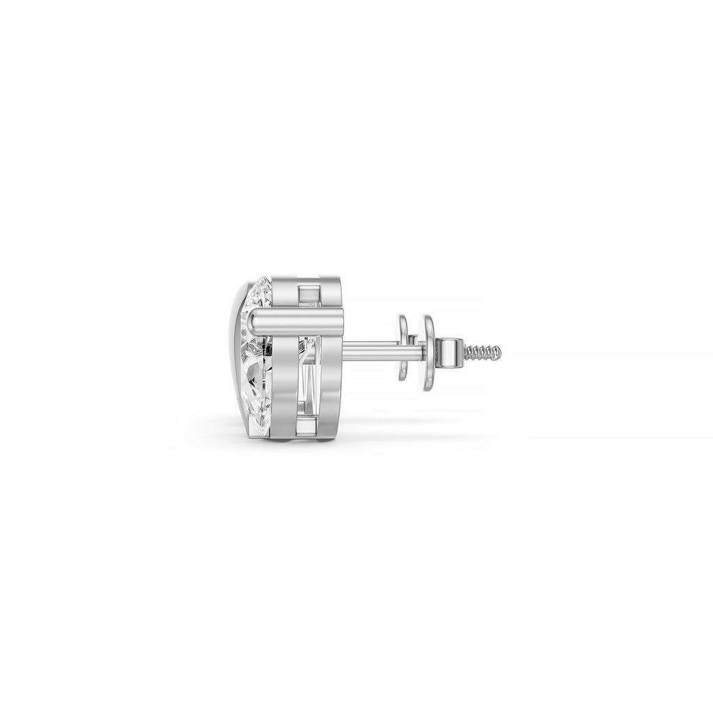 Pear Lab-Grown Diamond Leaf Stud Earrings