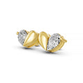 Pear Lab-Grown Diamond Leaf Stud Earrings