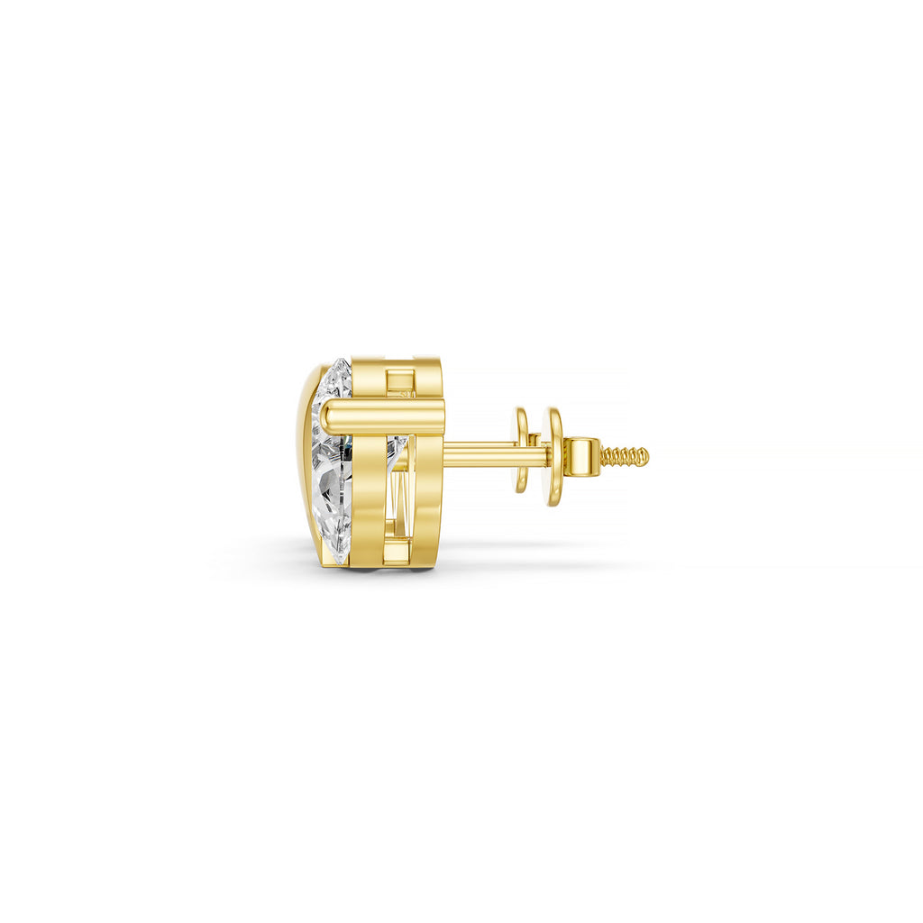 Pear Lab-Grown Diamond Leaf Stud Earrings