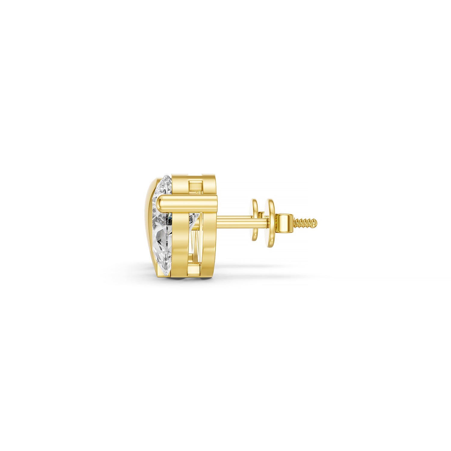 Pear Lab-Grown Diamond Leaf Stud Earrings