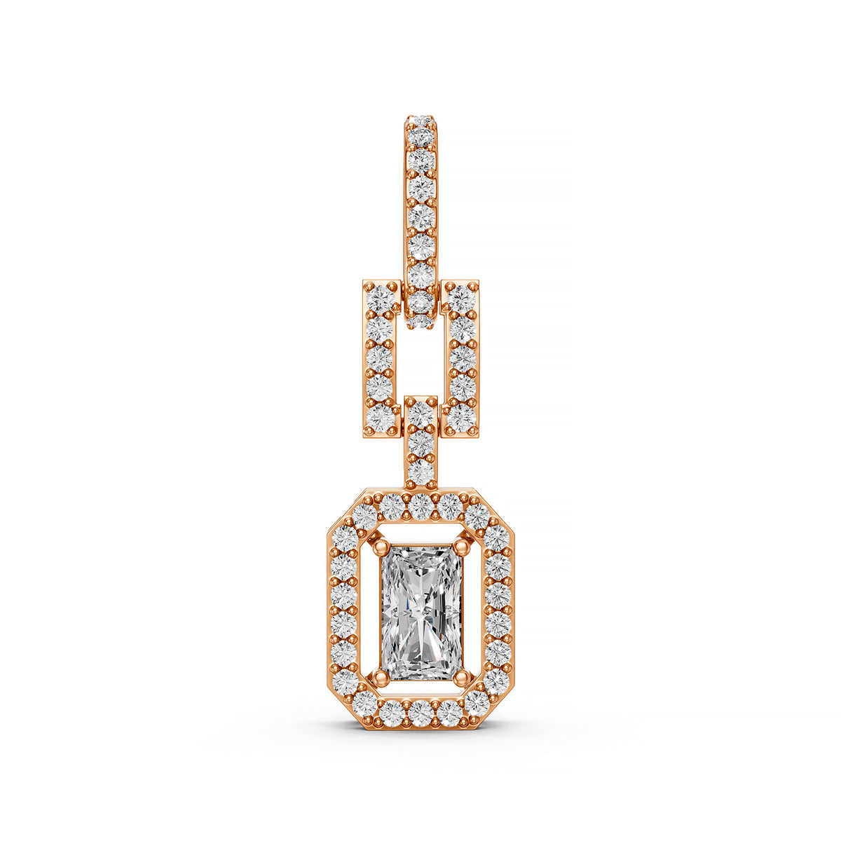 14KT Gold Geometric Diamond Pendant