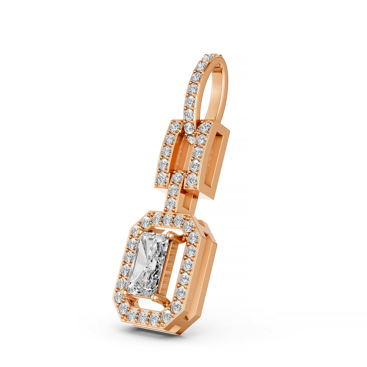 14KT Gold Geometric Diamond Pendant