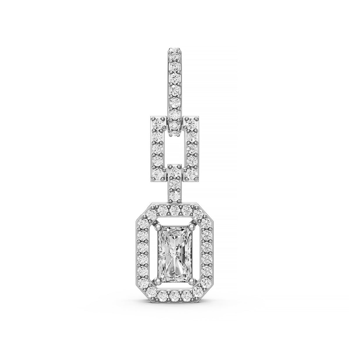 14KT Gold Geometric Diamond Pendant