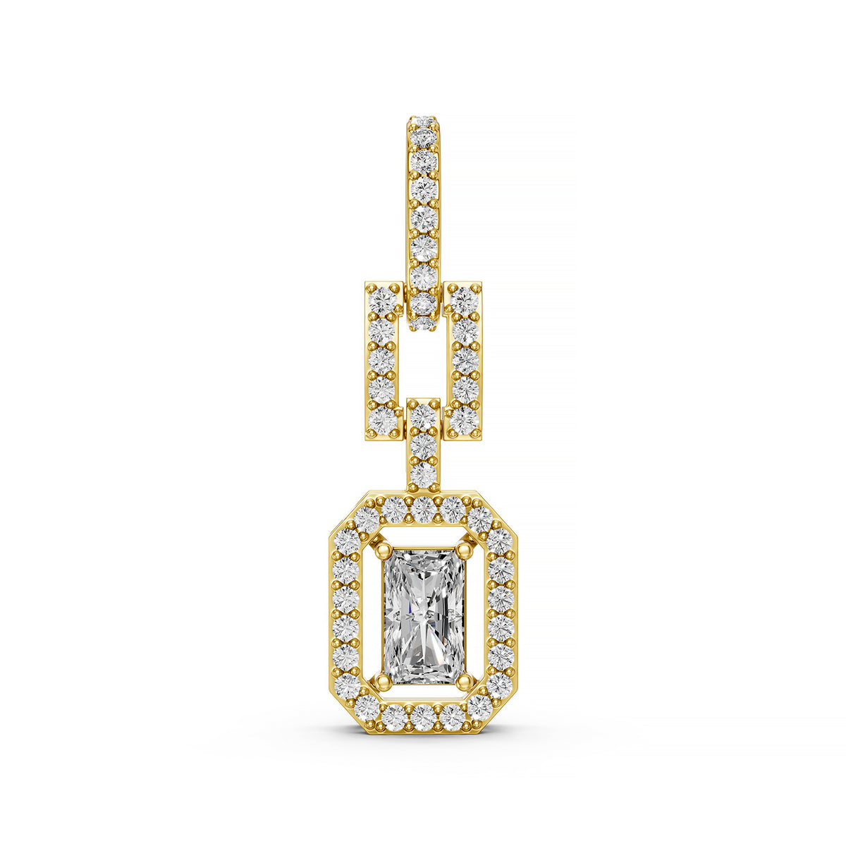 14KT Gold Geometric Diamond Pendant
