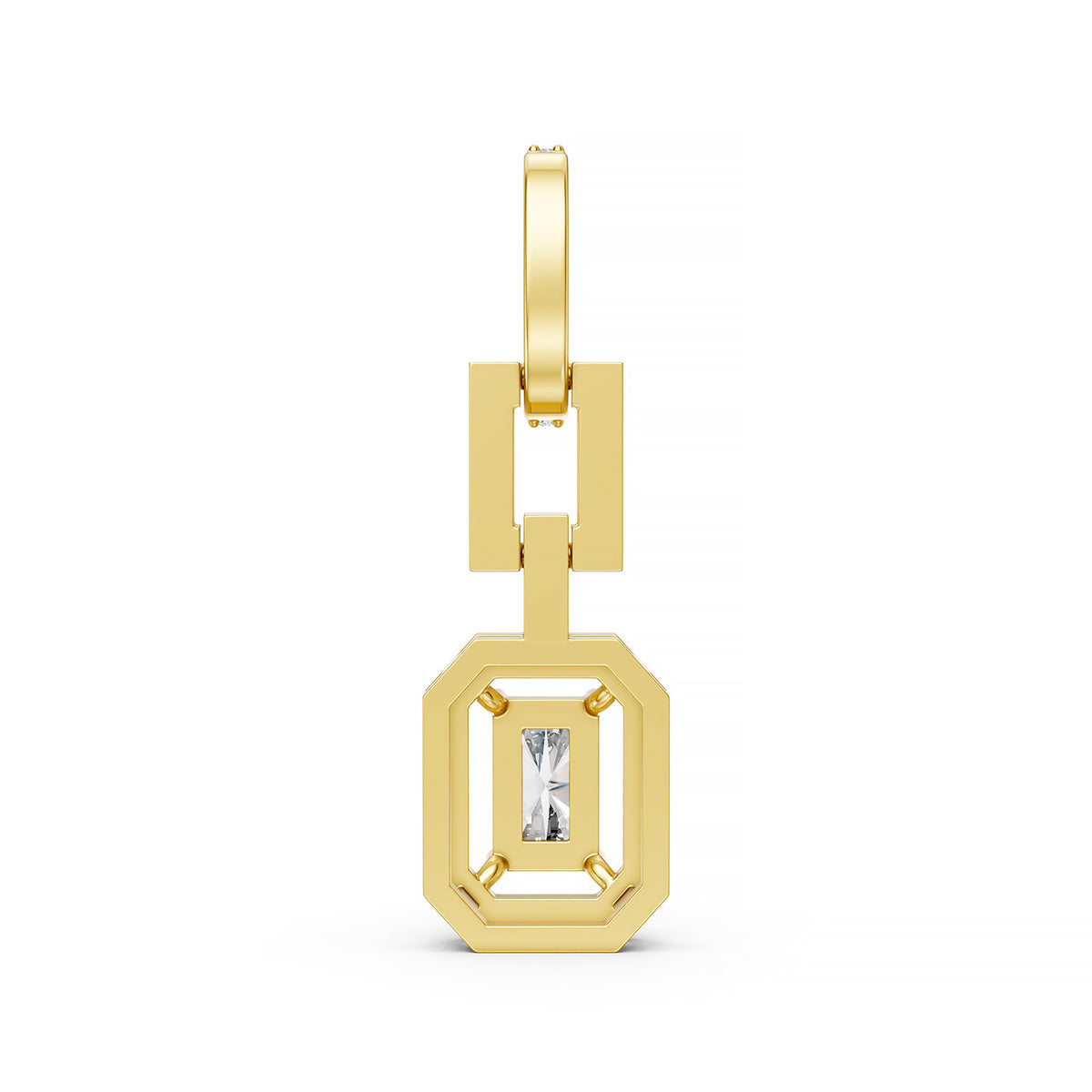 14KT Gold Geometric Diamond Pendant