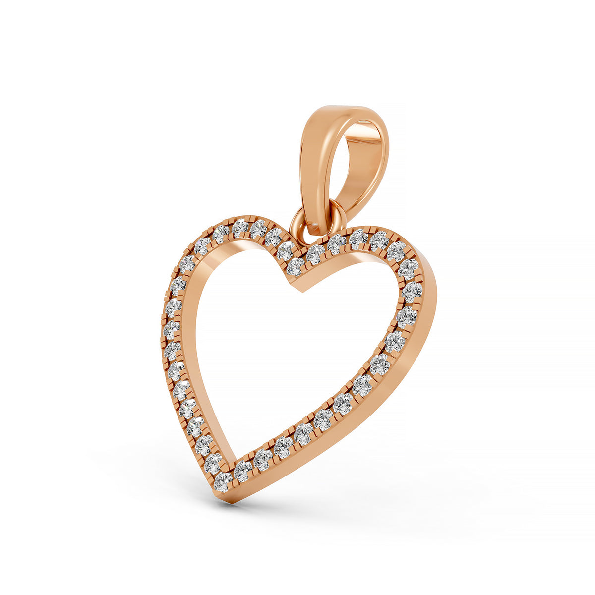 14KT Gold Diamond Heart Pendant