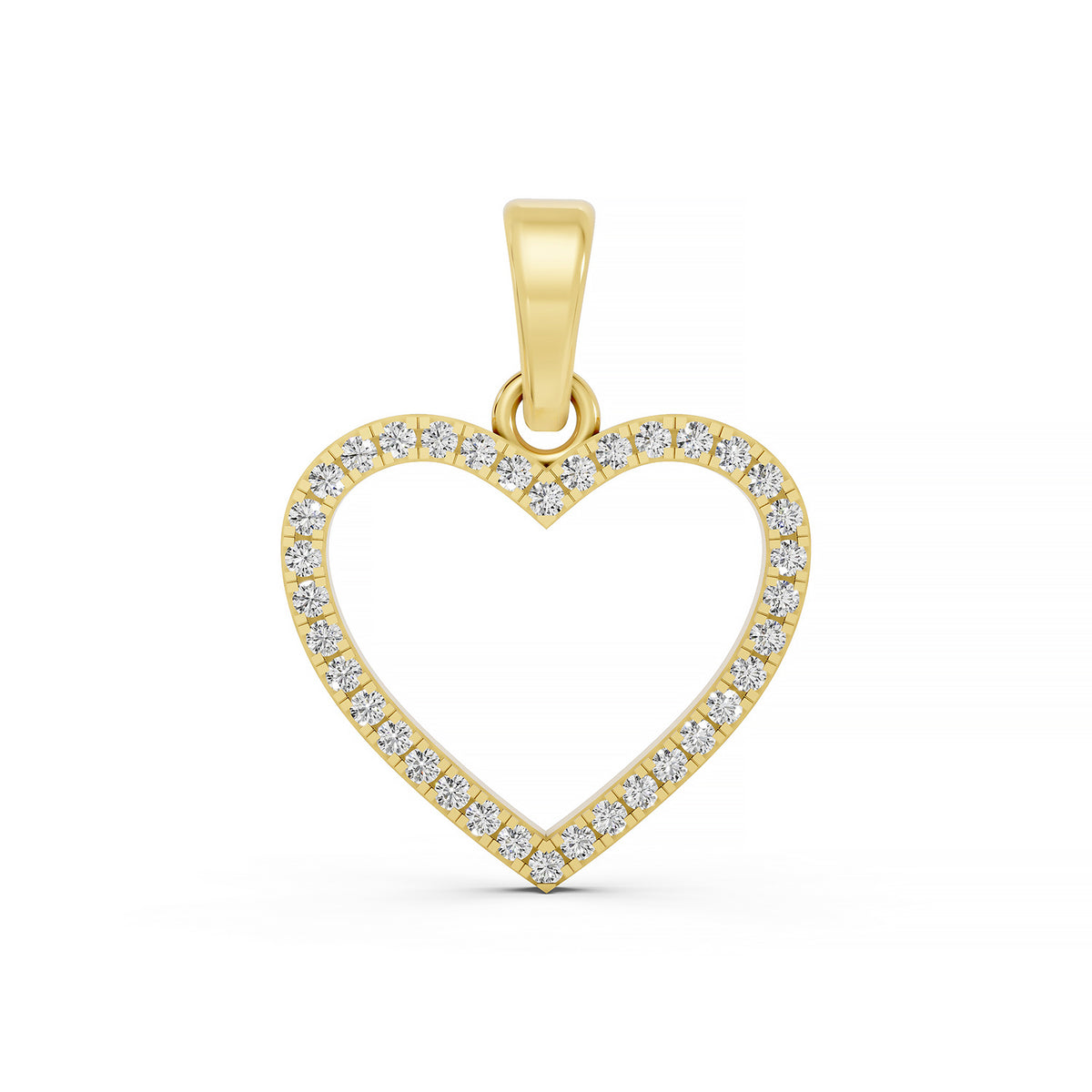 14KT Gold Diamond Heart Pendant