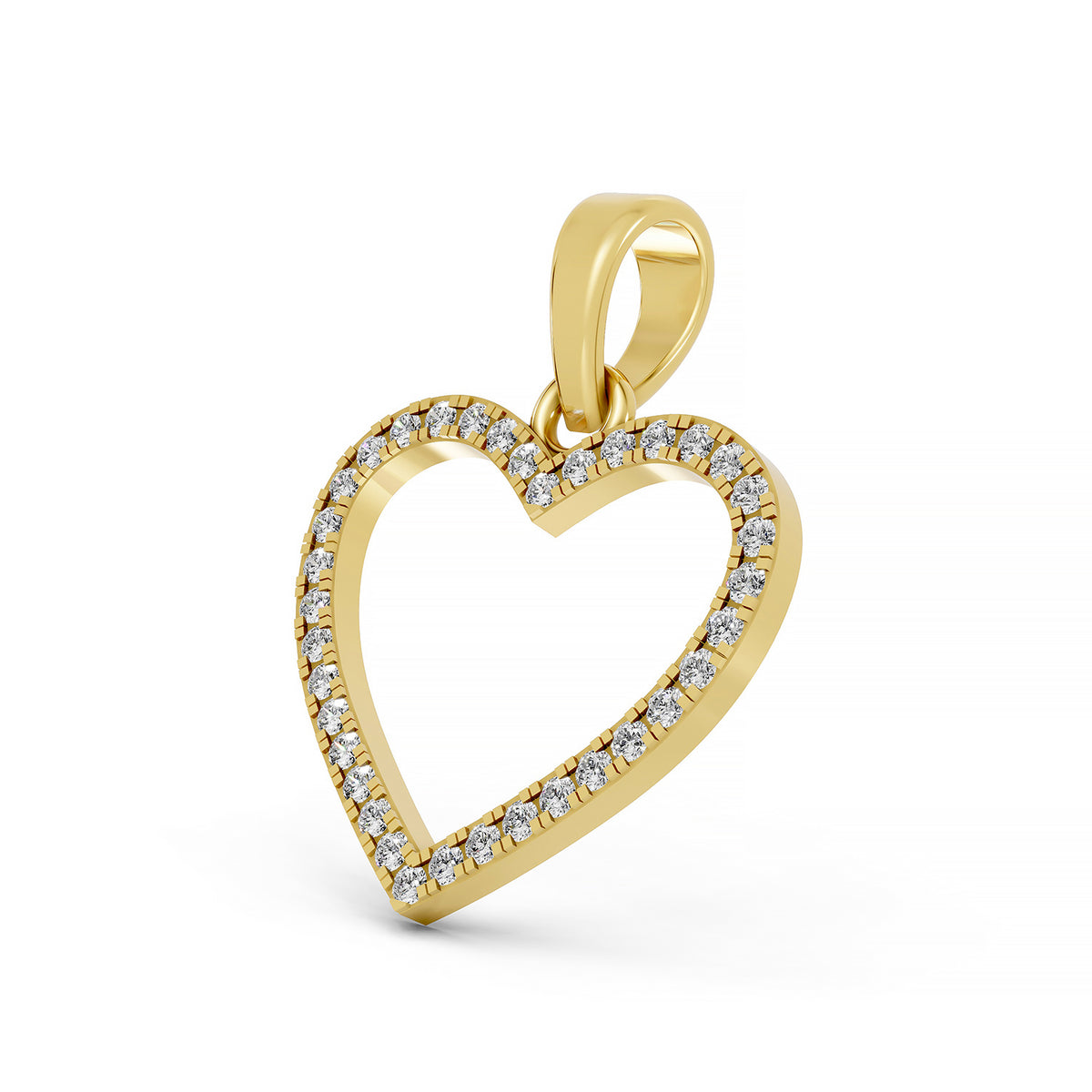 14KT Gold Diamond Heart Pendant