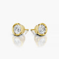 Round Bezel Set Lab-Grown Diamond Stud Earrings