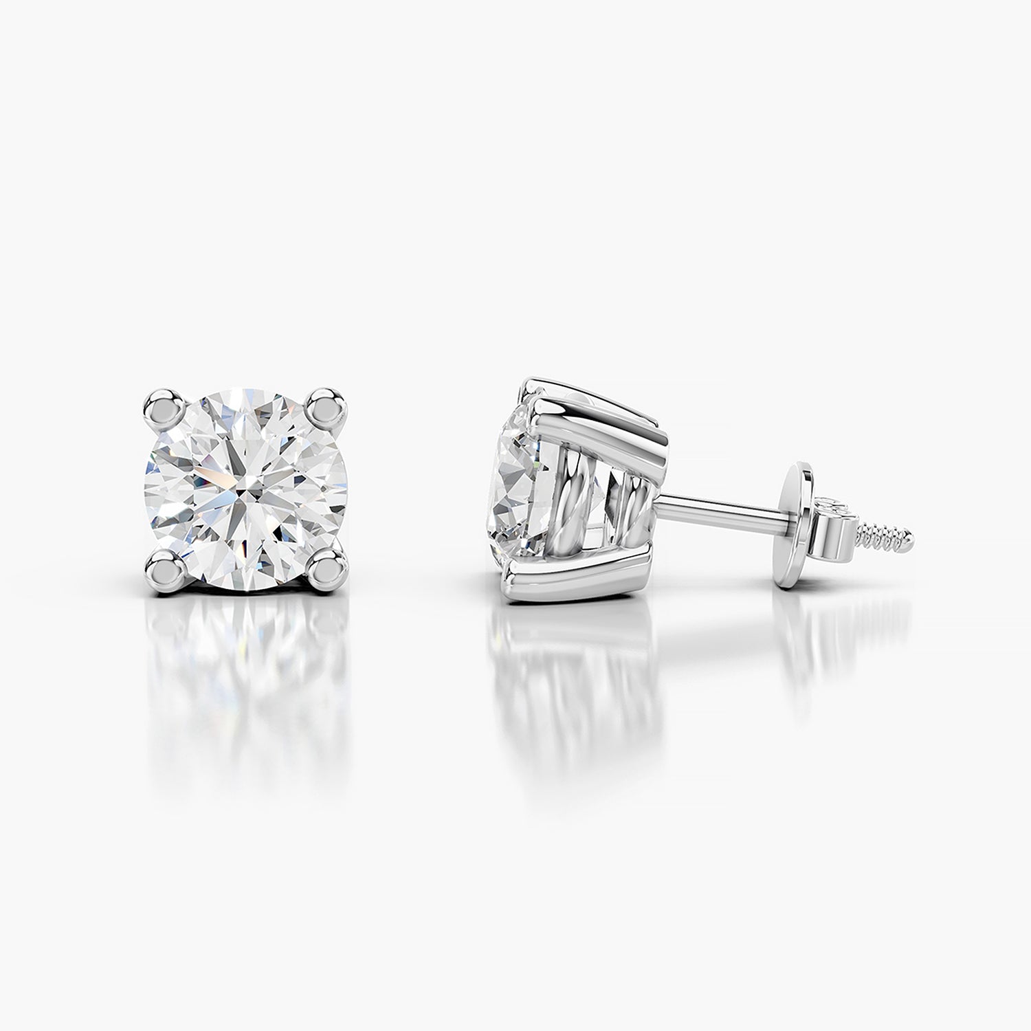 Round Brilliant Lab-Grown Diamond Solitaire Stud Earrings