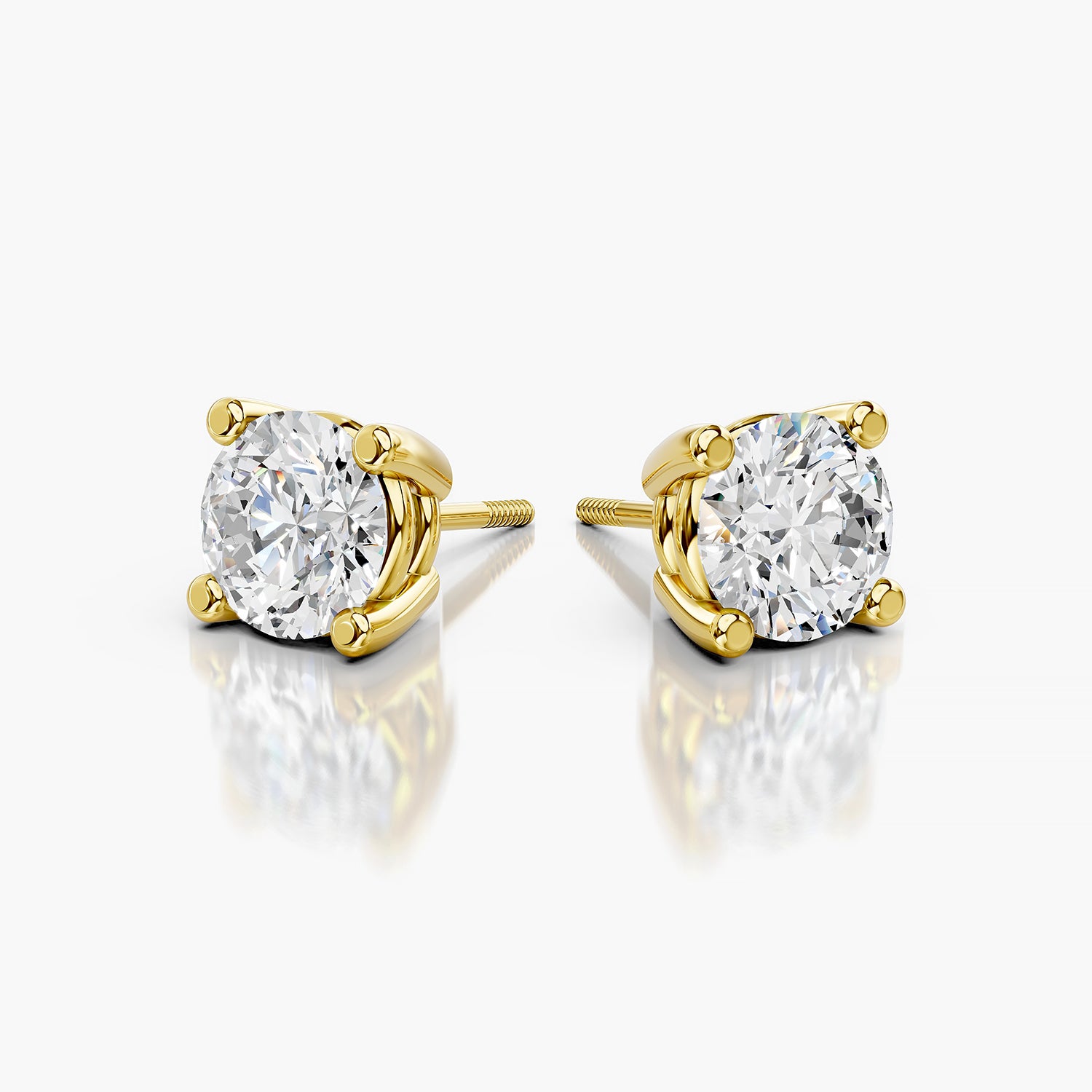 Round Brilliant Lab-Grown Diamond Solitaire Stud Earrings