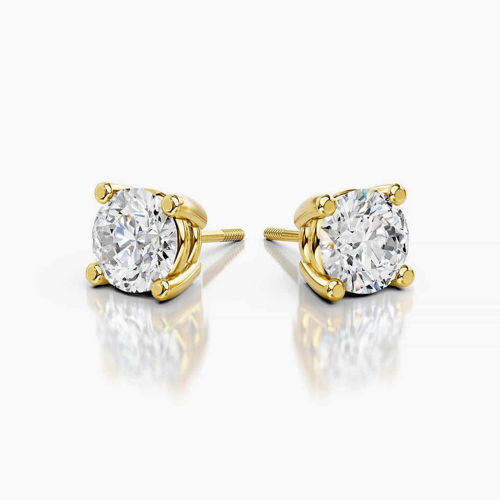 Round Brilliant Lab-Grown Diamond Solitaire Stud Earrings