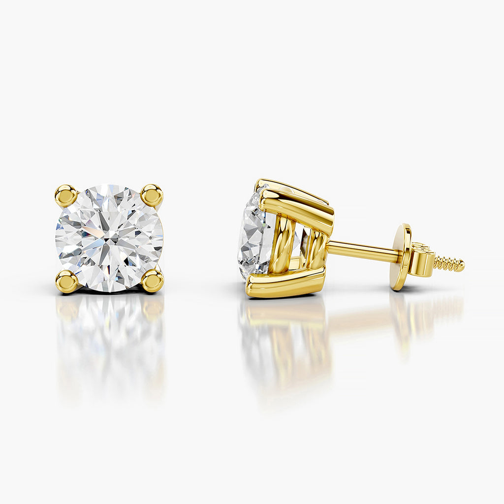 Round Brilliant Lab-Grown Diamond Solitaire Stud Earrings