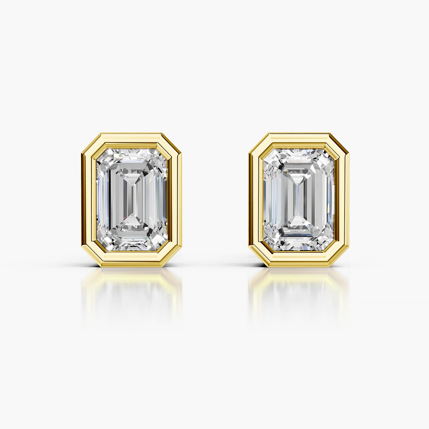 Emerald Cut Lab-Grown Diamond Solitaire Stud Earrings