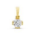 14KT Gold Round Brilliant Diamond Solitaire Pendant